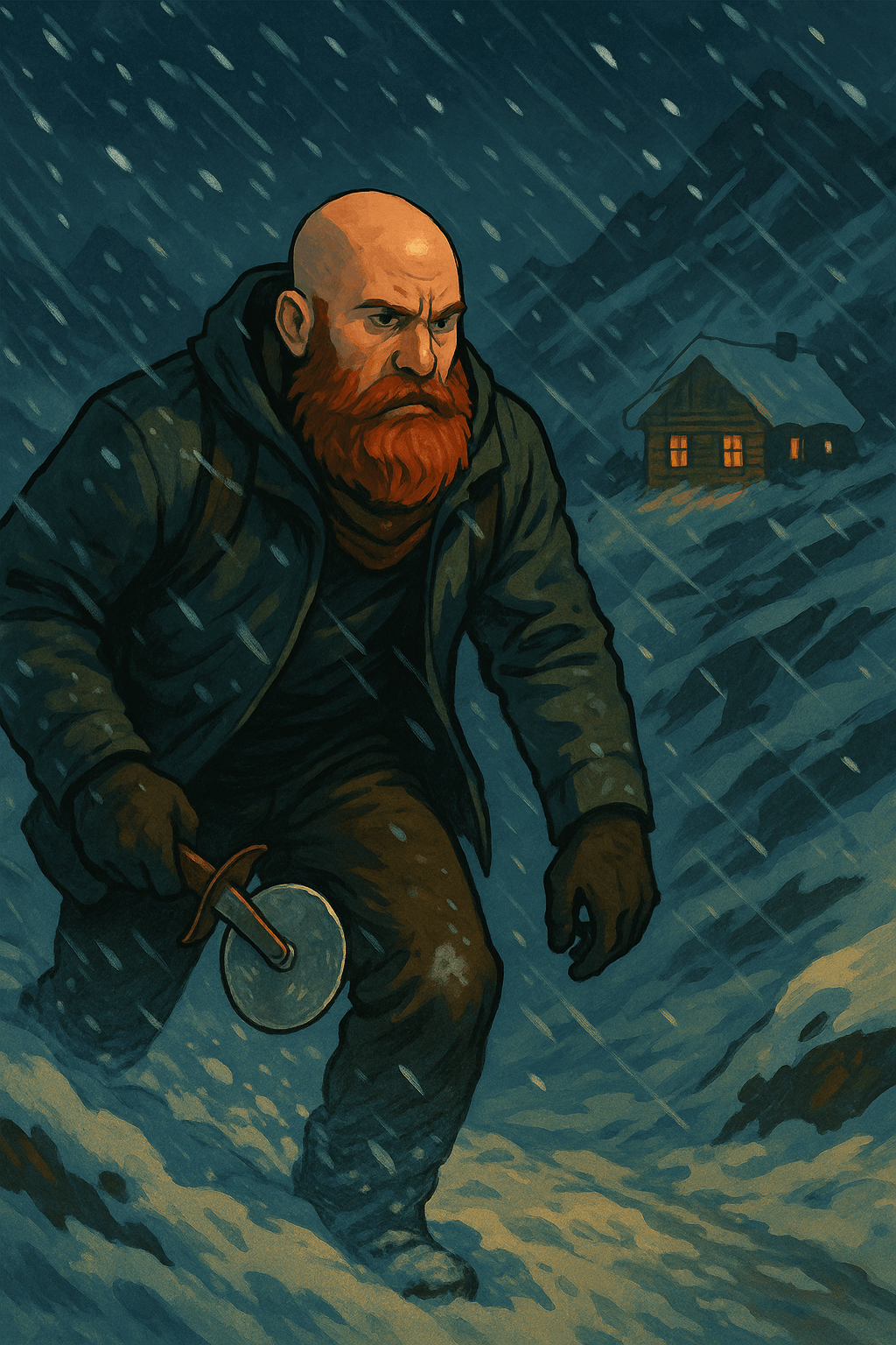 Bahamut climbing mountain with pizza slicer